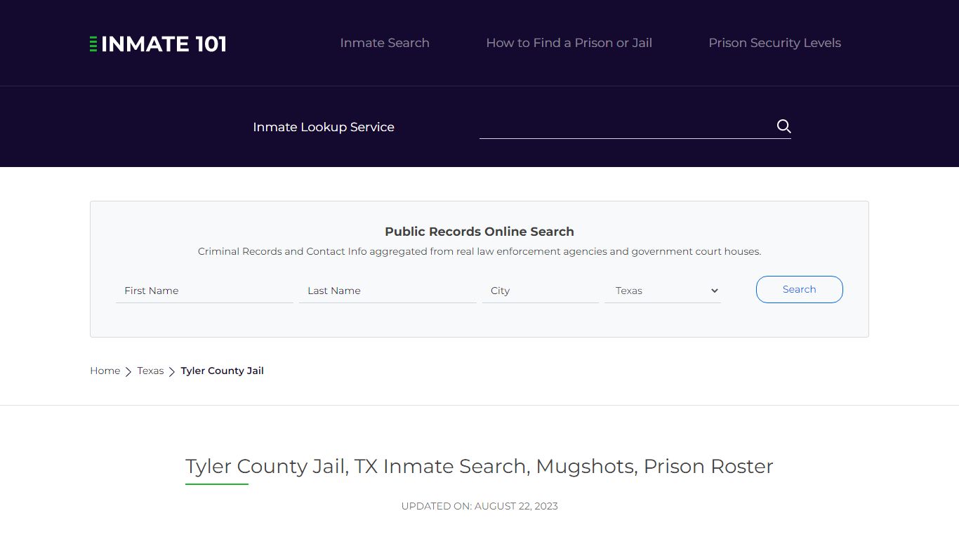 Tyler County Jail, TX Inmate Search, Mugshots, Prison Roster